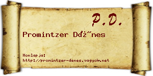 Promintzer Dénes névjegykártya